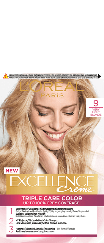 Hårfarge 9 Veldig lys blond Excellence Creme pakkebilde